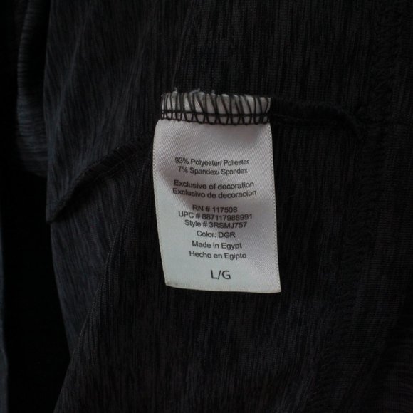 Reebok Gray Quarter Zip Mock Neck Long Sleeve Thumb Hole Pullover Shirt Size L - Picture 8 of 10